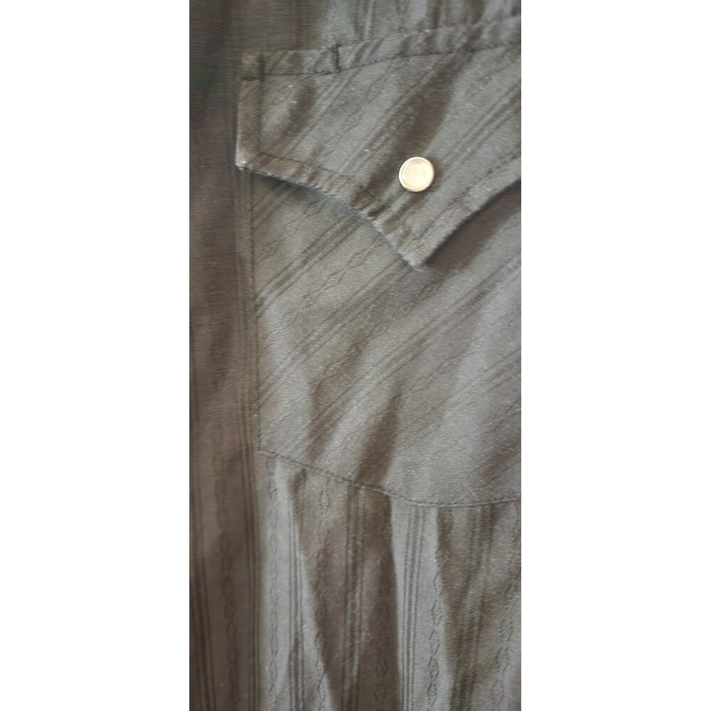 Ely Cattleman Shirt Mens Large Black Pearl Snap Western Cowboy Button Up A500 - Picture 8 of 10